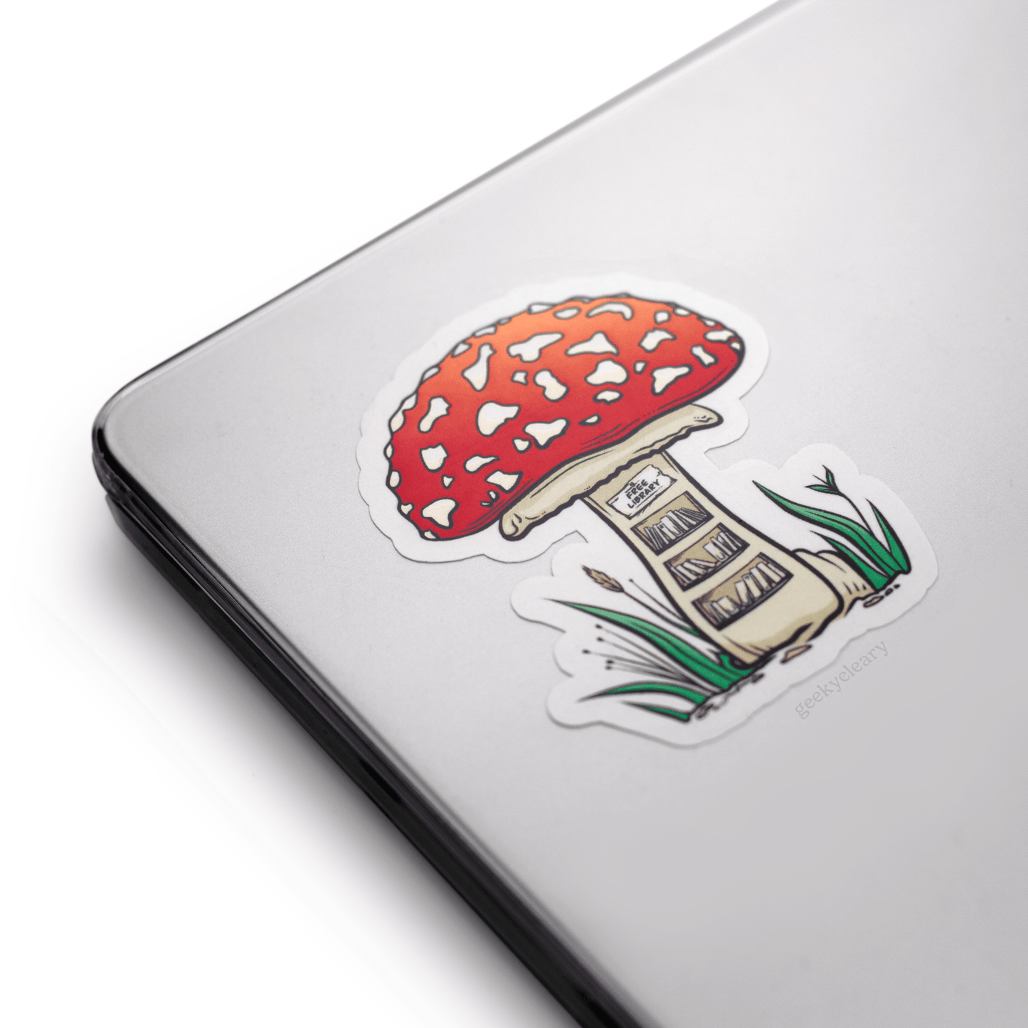 Mushroom Library 3 Inch Sticker - geekycleary
