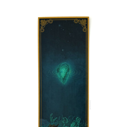 Top view close-up of Floating Crystalized Magic bookmark showing the crystal artwork and filigree border detail.