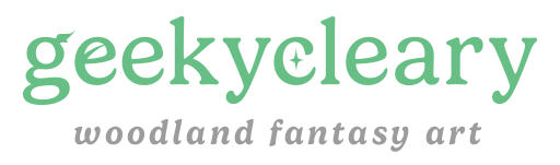 geekycleary woodland fantasy art logo rectangle